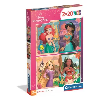 Clementoni Super Color Disney Printsessid 2x20 tükki pusle