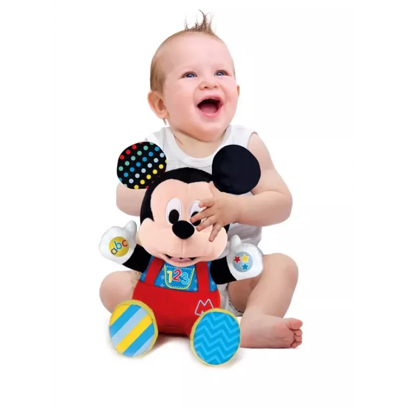 Clementoni Disney Baby Mickey Mouse interaktiivne plüüsist mänguasi, õpetab ja kallistab, poola keel 50131