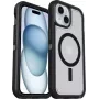 OtterBox Defender Series XT Clear Back Cover with Magnets MagSafe Compatible for Apple iPhone 13 14 15 16e - Dark Side (Clear/Black) 77-98196