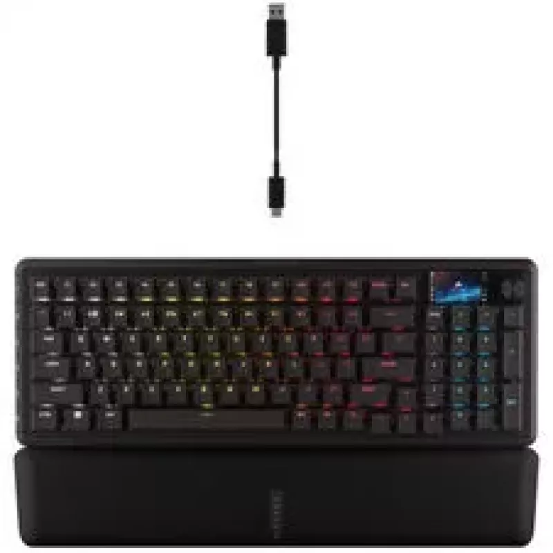 Corsair Vanguard 96 Wireless Gaming Keyboard, Mechanical, RGB, LCD Display, DE Layout - Black