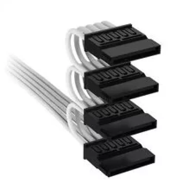 Corsair Type 4 SATA toitekaabel, Premium individuaalselt varrukatega, valge, 405mm/520mm/635mm/750mm