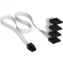 Corsair Type 4 SATA toitekaabel, Premium individuaalselt varrukatega, valge, 405mm/520mm/635mm/750mm