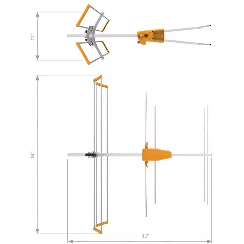 TELEVES Yagi V BIII VHF antenn, 5 elementi, 174-230 MHz, 7,5 dBi, F-tüüpi pistik, välitingimustes, must