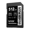 Lexar Professional SILVER PLUS SDXC 512GB mälukaart, UHS-I, U3, V30, A2, kuni 200MB/s lugemine, 140MB/s kirjutamine