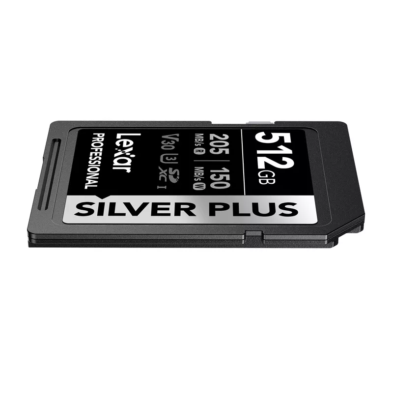 Lexar Professional SILVER PLUS SDXC 512GB mälukaart, UHS-I, U3, V30, A2, kuni 200MB/s lugemine, 140MB/s kirjutamine