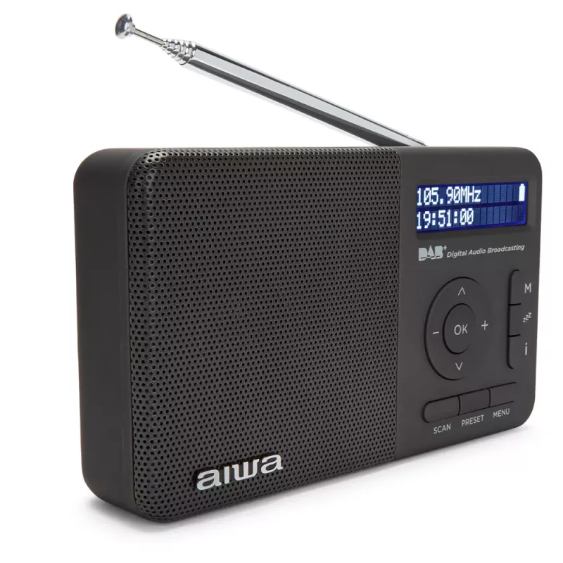 Aiwa RD-40DAB/BK Must DAB+ ja FM kaasaskantav raadio Bluetoothiga