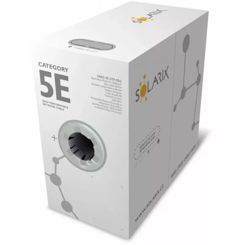Solarix PE CAT5e UTP paigalduskaabel, täistraat, 305m (SXKD-5E-UTP-PEG)