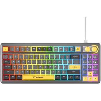 Rampage CYCLONE KNOB RGB 90% mehaaniline klaviatuur, Outemu Blue lülitid, must
