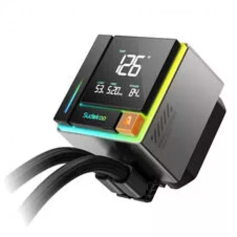 Sudokoo Energlo 360 AiO Liquid CPU Cooler, LCD Display, ARGB - 360mm, Black