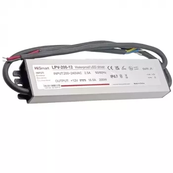 HISMART LPV-200-12 Toiteplokk 12V 16.5A 200W IP67