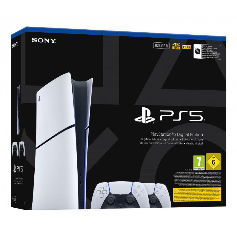 Sony PlayStation 5 Digital Edition Slim Console (CFI-2116B01Y) koos DualSense juhtmevaba kontrolleriga - Valge