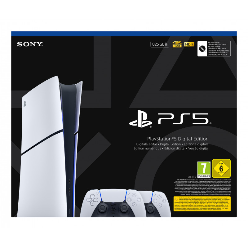 Sony PlayStation 5 Digital Edition Slim Console (CFI-2116B01Y) koos DualSense juhtmevaba kontrolleriga - Valge