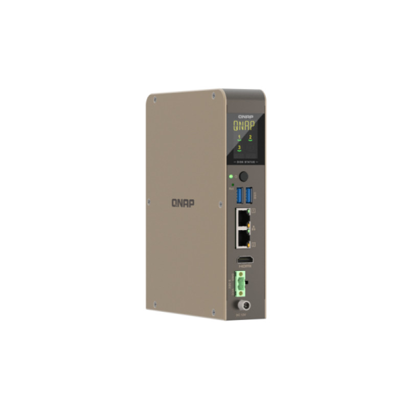 QNAP QBoat-300 ülikompaktne ventilaatorita NAS-server kahe M.2 NVMe/SATA pesaga, Intel Celeron J3455 neljatuumaline, 4GB muutmälu, kahe Gigabit Ethernetiga, HDMI, 2x USB 3.0