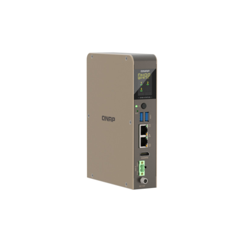 QNAP QBoat-300 ülikompaktne ventilaatorita NAS-server kahe M.2 NVMe/SATA pesaga, Intel Celeron J3455 neljatuumaline, 4GB muutmälu, kahe Gigabit Ethernetiga, HDMI, 2x USB 3.0