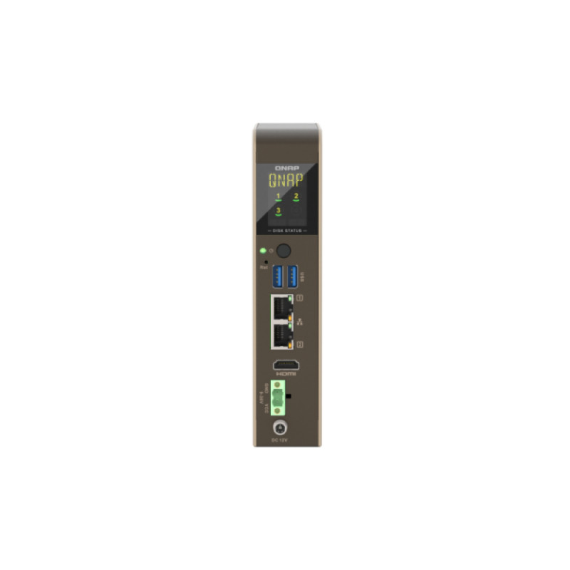 QNAP QBoat-300 ülikompaktne ventilaatorita NAS-server kahe M.2 NVMe/SATA pesaga, Intel Celeron J3455 neljatuumaline, 4GB muutmälu, kahe Gigabit Ethernetiga, HDMI, 2x USB 3.0