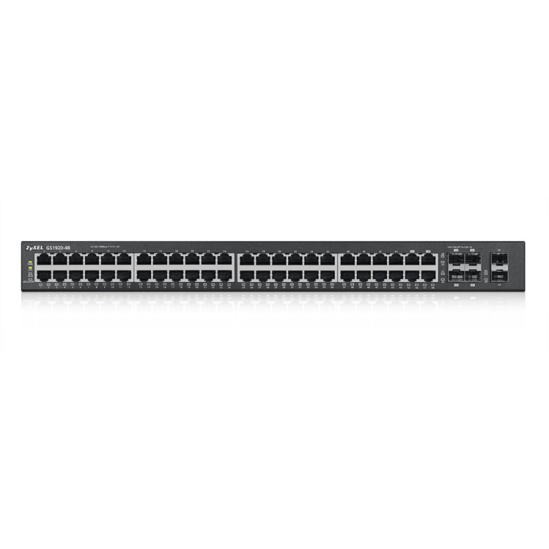ZyXEL GS1920-48 48 pordiga Gigabit nutikas hallatav lüliti, 4 SFP üleslingi ja PoE+ (375W)