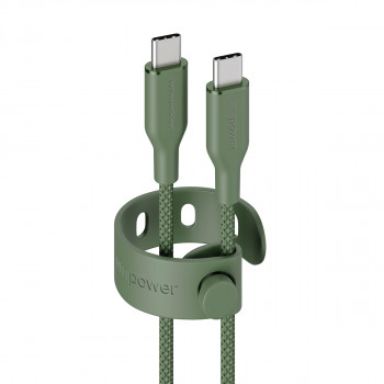 PanzerGlass Racing 60W USB-C to USB-C kaabel 1,2 m roheline