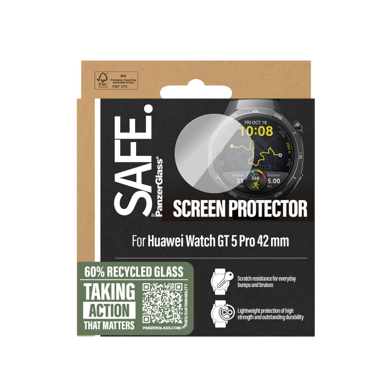 PanzerGlass SAFE karastatud klaasist ekraanikaitse Huawei Watch GT 5 Pro 42mm jaoks
