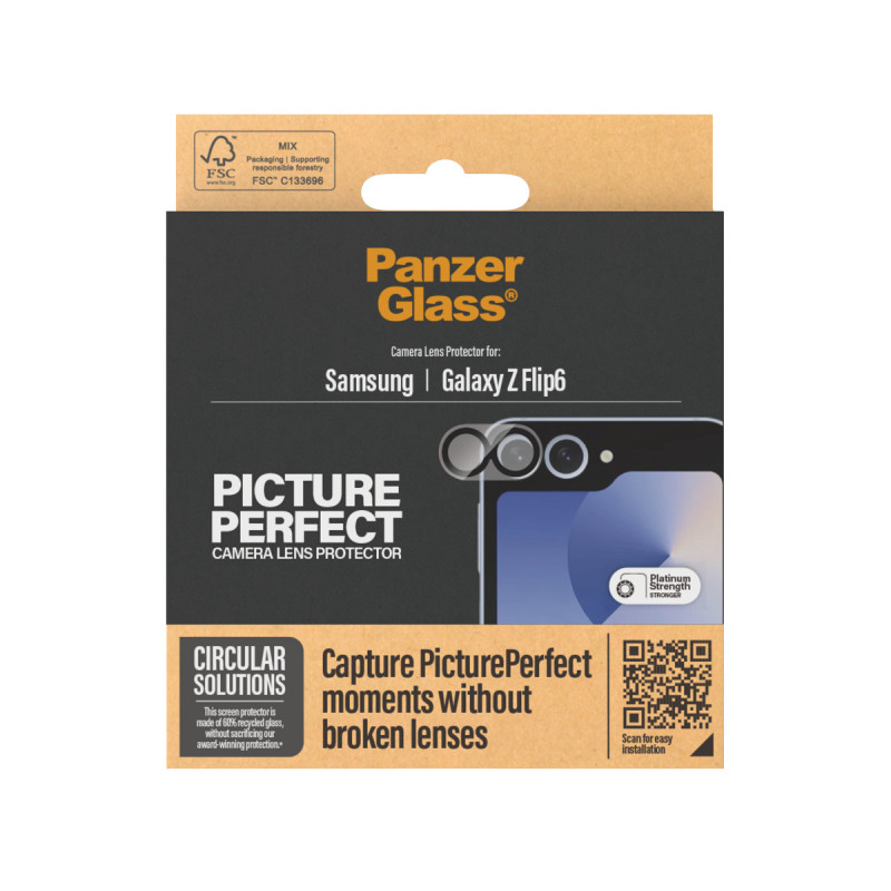 PanzerGlass PicturePerfect Kaamera objektiivi kaitseklaas Samsung Galaxy Z Flip6 (F741, F7374) jaoks - Üliklaar karastatud klaas, 9H kõvadus, kriimustus- ja löögikindel, oleofoobne kate, lihtne paigaldus