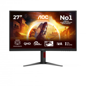 AOC CQ27G4Z2 27 inch QHD kumera mängumonitor - 240Hz Fast VA, 0.5ms MPRT, FreeSync Premium, reguleeritava kõrgusega