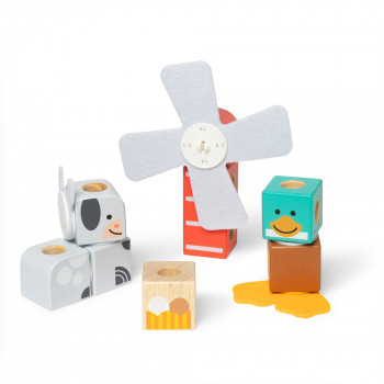 Melissa & Doug Blockables Farm Friends Puidust virnastatavad klotsid