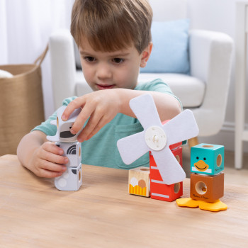 Melissa & Doug Blockables Farm Friends Puidust virnastatavad klotsid