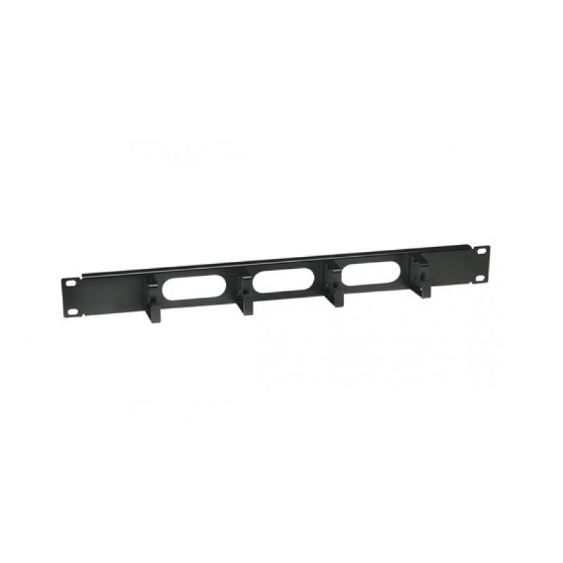 Intellinet 204279 19 inch 1U Rack-kaablikorraldaja 4 konksuga, 48 mm sügavus, must