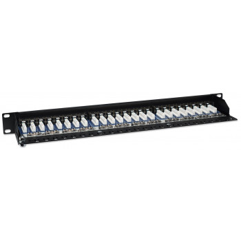 Intellinet 513487 24-pordiline Cat5e STP 1U riiulipaneel, must