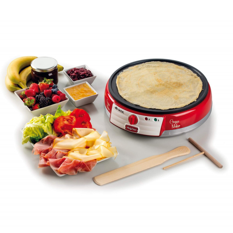 Ariete 202R Retro Elektriline Krepiplaat mittenakkuva 30 cm plaadiga, 1000W, punane