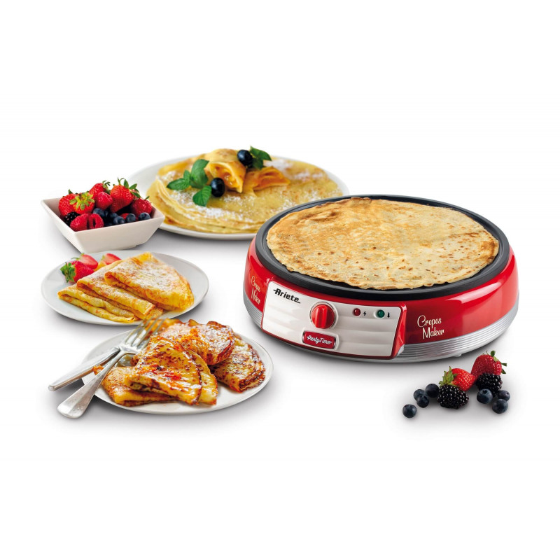 Ariete 202R Retro Elektriline Krepiplaat mittenakkuva 30 cm plaadiga, 1000W, punane