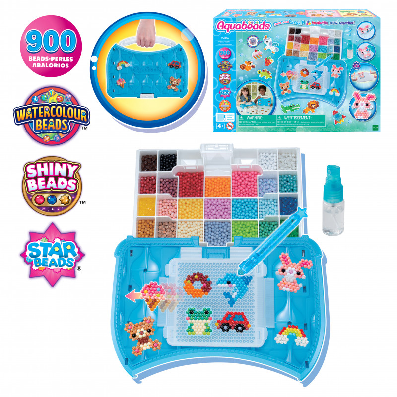 EPOCH Aquabeads Craft Studio algkomplekt – üle 800 veeaktiveeritava helme 12 värvitoonis, korduvkasutatav paigaldusalus, helmepastakas ja pihusti, ilma kuumuse või liimita, loov helmekunstikomplekt lastele alates 4. eluaastast