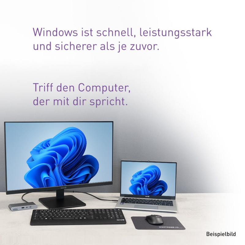 WORTMANN AG TERRA MOBILE 1517R US - 15,6 inch Full HD IPS sülearvuti, Intel Core i5-1135G7, 8GB RAM, 250GB SSD, Windows 10 Pro, Wi-Fi 6, must