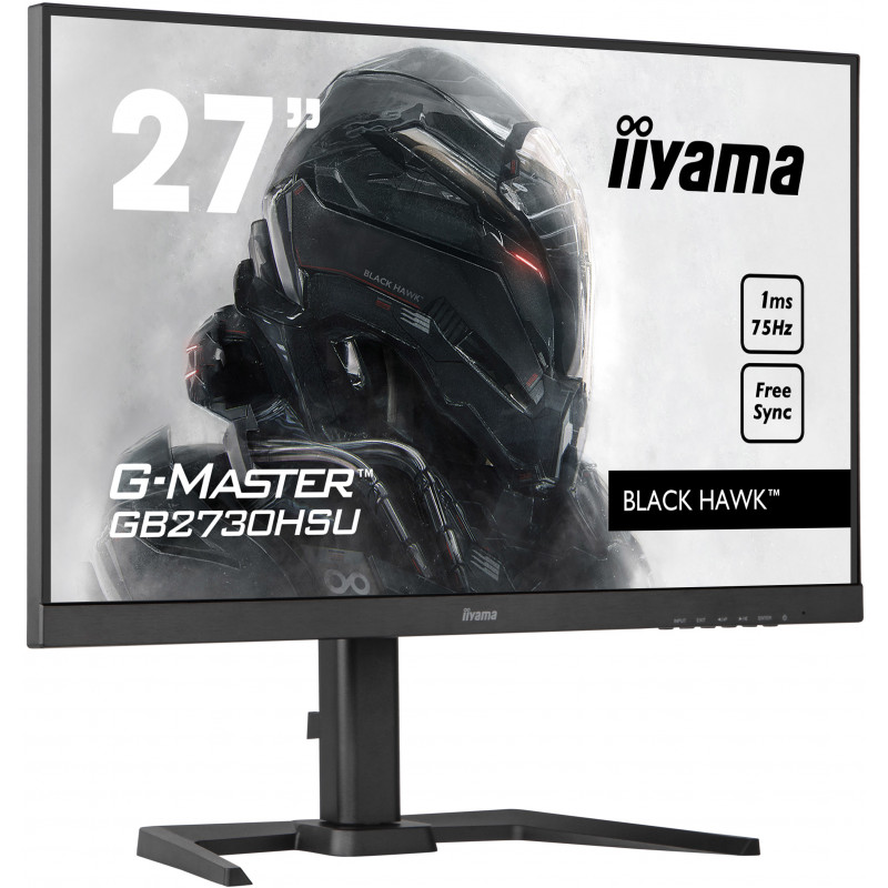 Iiyama G-MASTER Black Hawk GB2730HSU-B5 27-tolline Full HD TN mängumonitor 75Hz, 1ms, FreeSync, reguleeritava kõrgusega