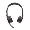 Jabra Evolve 75 MS Stereo juhtmevaba peakomplekt aktiivse mürasummutusega, Microsoft Teamsi sertifikaat, kahekordne Bluetooth-ühendus, Busylight, kõrvapealne, must