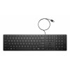 HP Desktop 320K juhtmega USB-klaviatuur - Belgia AZERTY paigutus, must, täissuuruses numbrilise klahvistikuga, pritsmekindel, õhukeste klientide ja lauaarvutite jaoks (9SR37AA#AC0)
