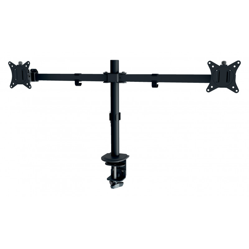 LEITZ Ergo Slim kahe monitori kinnitus, lauaklambriga, must, 2 monitorile 17 inch-32 inch, VESA 75/100, 8 kg käe kohta, gaasivedru kõrguse reguleerimine, kallutamine/pööramine/keeramine, kaablihaldus 61640095