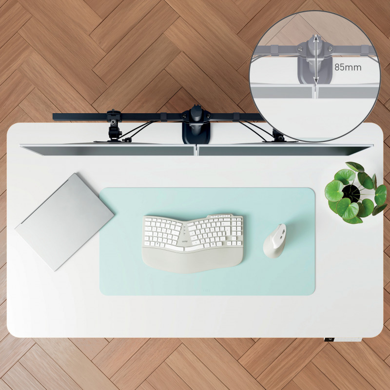 LEITZ Ergo Slim kahe monitori kinnitus, lauaklambriga, must, 2 monitorile 17 inch-32 inch, VESA 75/100, 8 kg käe kohta, gaasivedru kõrguse reguleerimine, kallutamine/pööramine/keeramine, kaablihaldus 61640095