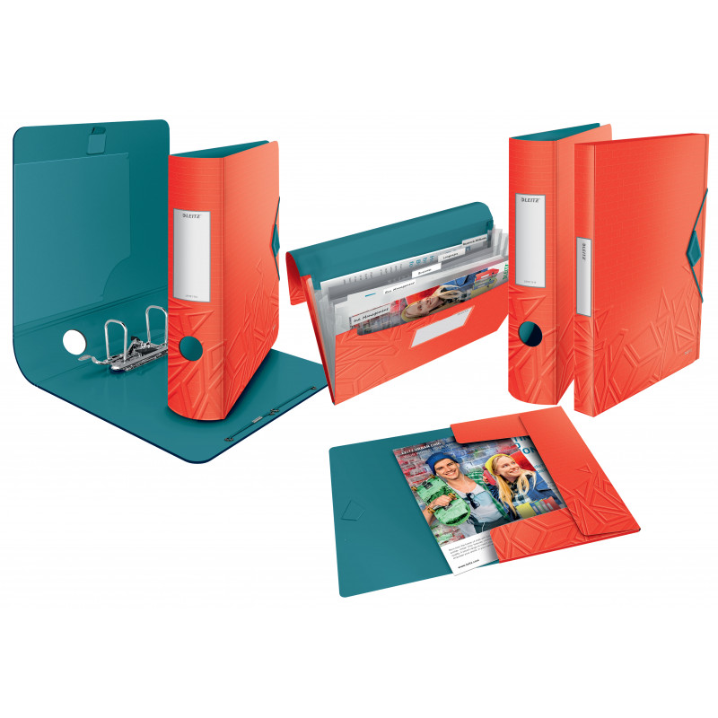 LEITZ Active Urban Chic kaustaga arhiivimapp, 180°, 65 mm, helesinine, A4, polüfoam, Duo-Optik, ümar selg 1117-00-20