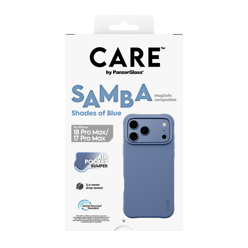 PanzerGlass CARE™ by Samba ümbris Shades of Blue MagSafe'iga iPhone 17 Pro Max / 18 Pro Max jaoks, läbipaistev