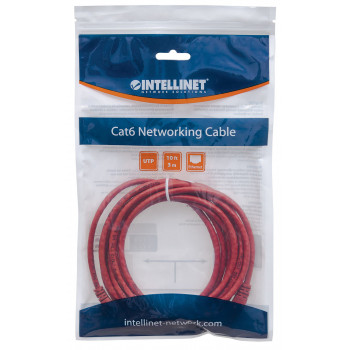 Intellinet Cat6 UTP paigalduskaabel, 2x RJ45, valatud, 7,5 m, punane (342193)
