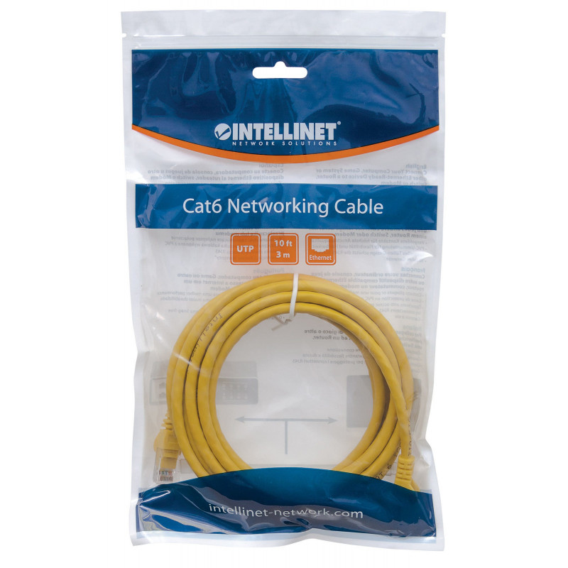 Intellinet Cat6 UTP paigalduskaabel, 2 x RJ45, valatud kaitsekate, 15,0 m, kollane (342407)