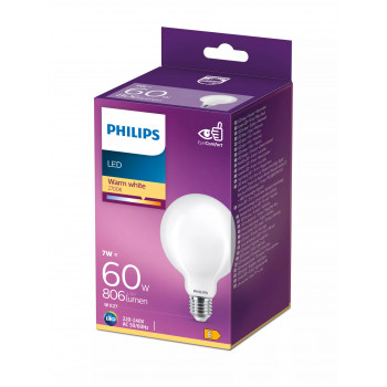 Philips LED Classic 60W G93 E27 soe valge matistatud mitte-dimmable globepirn