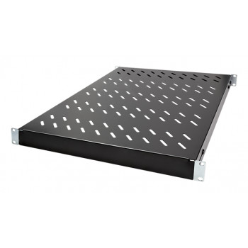 LogiLink 19-tolline rack-riiul 1U reguleeritava sügavusega 570 mm perforeeritud must 800 mm sügavustele kappidele SF0800B