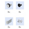 LogiLink 19-tolline rack-riiul 1U reguleeritava sügavusega 570 mm perforeeritud must 800 mm sügavustele kappidele SF0800B