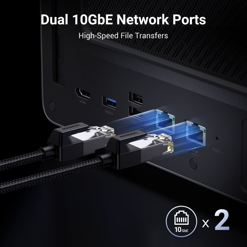 Ugreen NASync DXP6800 Pro 6-pesaline NAS-süsteem, Intel Core i5-1235U, 8GB DDR5, 2x10GbE + 2x2.5GbE, 2xM.2 NVMe, 2xUSB3.2 Gen2, HDMI, PCIe 4.0 25899