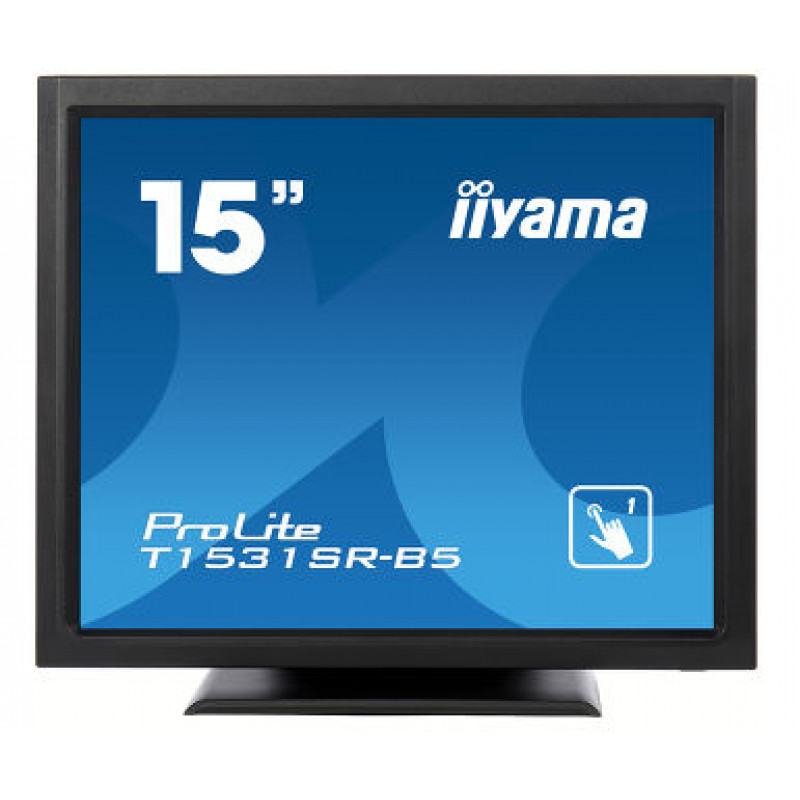 Iiyama ProLite T1531SR-B5 15 inch puutetundlik LED-monitor - 1024 x 768, TN, HDMI/VGA/DisplayPort, kõlarid, mattmust