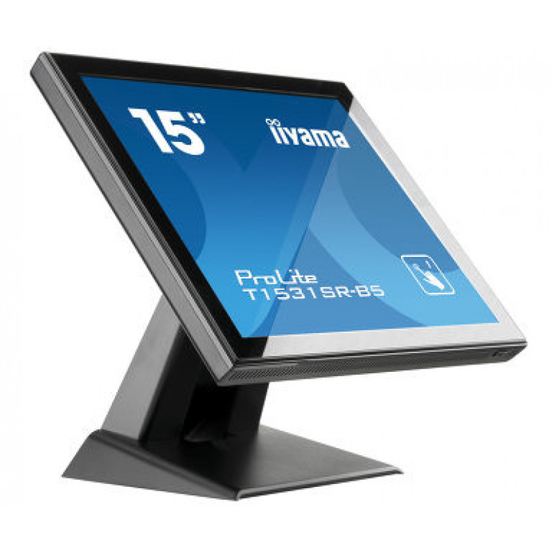 Iiyama ProLite T1531SR-B5 15 inch puutetundlik LED-monitor - 1024 x 768, TN, HDMI/VGA/DisplayPort, kõlarid, mattmust