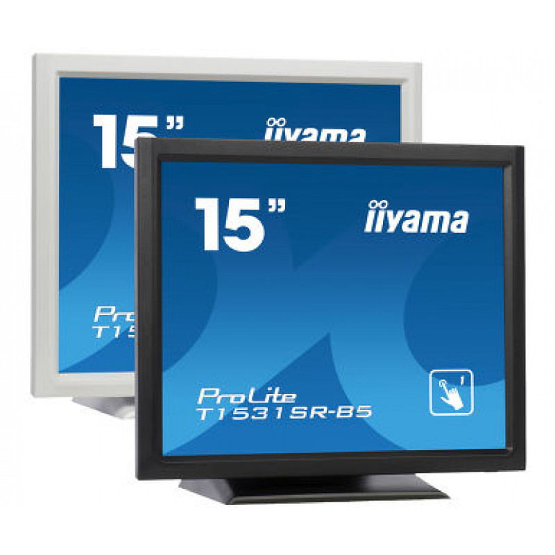 Iiyama ProLite T1531SR-B5 15 inch puutetundlik LED-monitor - 1024 x 768, TN, HDMI/VGA/DisplayPort, kõlarid, mattmust