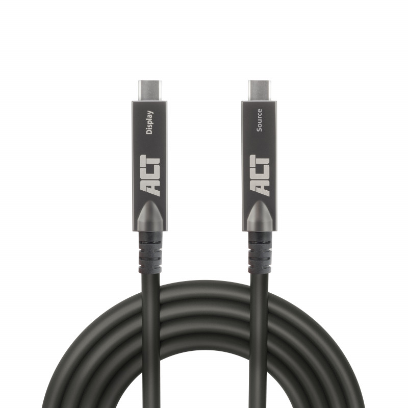 ACT USB-C 3.2 Gen2 aktiivne optiline kaabel (AOC), puuteekraanidele, video, andmete, toite jaoks, 15m (AK4335)