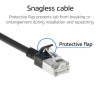 ACT must 1,5 m LSZH S/FTP CAT6A õhuke konksuta paigalduskaabel RJ45-pistikutega (DB7951)